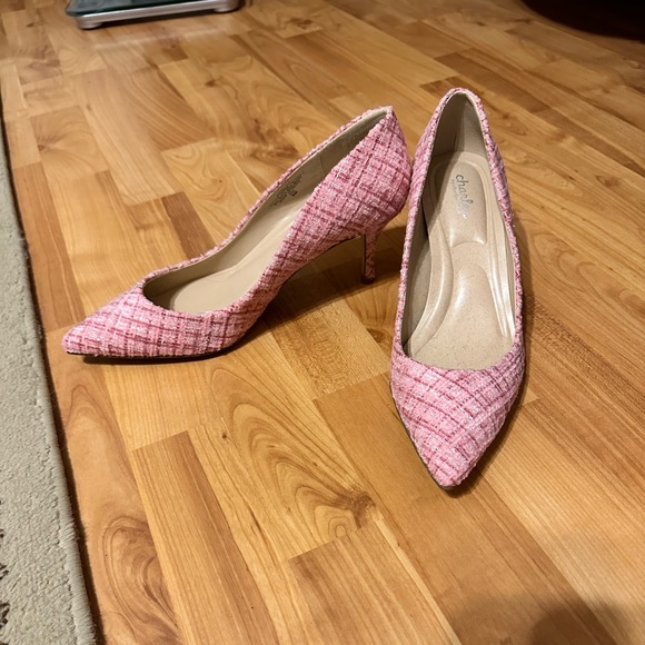Pink plaid heels - Picture 3 of 3